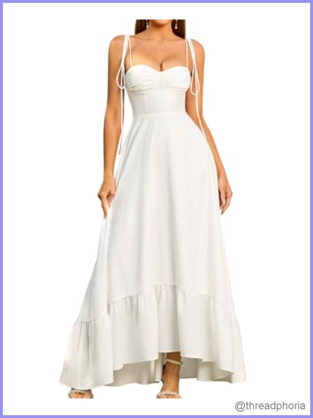 Women's Flowy A-Line Milkmaid Dress with Sweetheart Neckline